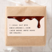 Étiquette Chocolatier à goutte de chocolat Informations pers (En situation)