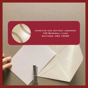 Étiquette CHOISISSEZ VOTRE COULEUR Baseball Retour Adresse É