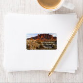 Étiquette Cholla Cactus Et Superstition Mountain / Arizona (En situation)