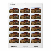 Étiquette Cholla Cactus Et Superstition Mountain / Arizona (Feuille entière)