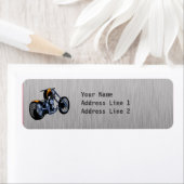 Étiquette Chopper à look métal brossé (En situation)