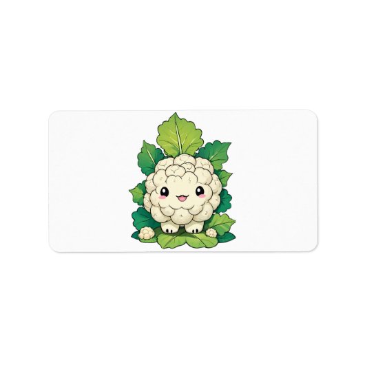 Étiquette Chou-fleur Kawaii (Devant)