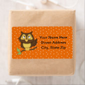 Étiquette Chouette à dessin (tan) (En situation)