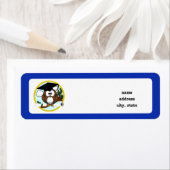 Étiquette Chouette avec Casquette et diplôme - Bleu et or (En situation)