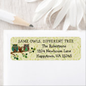 Étiquette Chouette blanche mignonne Nouvelle adresse de reto (En situation)