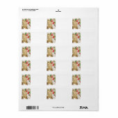 Étiquette chouette d'hiver vintage (Feuille entière)