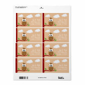 Étiquette Chouette Hoot WooHoo (Feuille entière)