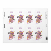 Étiquette Chouette pourpre à grande corne (Feuille entière)