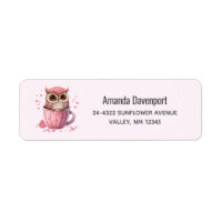 Chouette rose mignonne en coupe