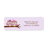 Étiquette Chouettes de la Saint-Valentin (Devant)