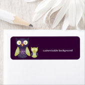 Étiquette Chouettes pourpres / vertes, arrière - plan person (En situation)