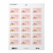 Étiquette Chouettes roses maman et bébé (Feuille entière)