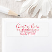 Étiquette Christ écrit à la main est né Adresse de retour (En situation)