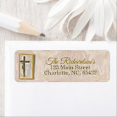 Étiquette Christian Cross Return Address Label (En situation)