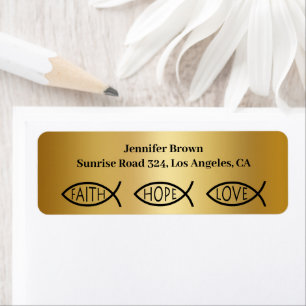 Étiquette Christian Fish Faith Hope Love