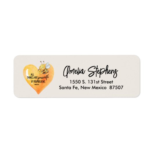 Étiquette Christian Themes Adresse de retour (Devant)