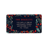 Étiquette Christmas Address Label | Modern Floral Greenery (Devant)