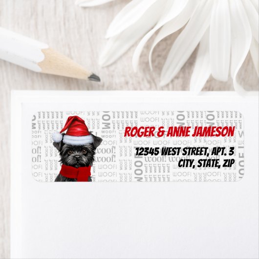 Étiquette Christmas Affenpinscher Amoureux des chiens Holida (En situation)