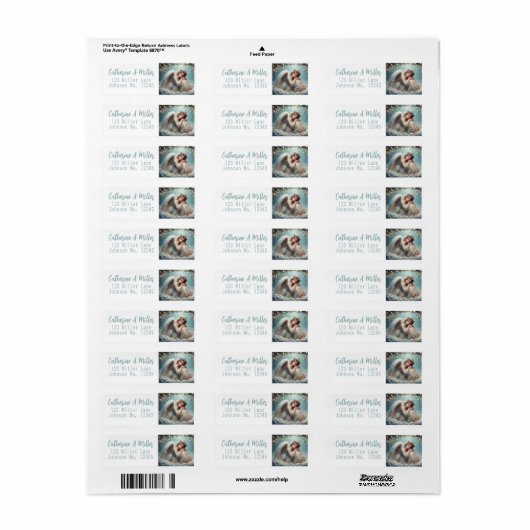 Étiquette Christmas Angel Return Address (Feuille entière)