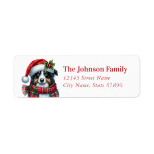 Étiquette Christmas Australian Shepard Retourner l'adresse É