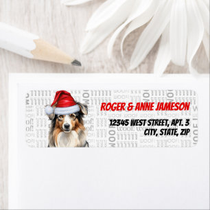 Étiquette Christmas Australian Shepherd Dog Adresse de retou