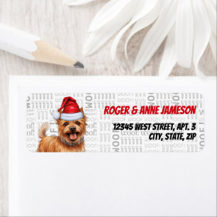 Étiquette Christmas Australian Terrier Dog Adresse de vacanc