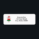 Étiquette Christmas Ballet Pig Adresse de retour Personnalis<br><div class="desc">Un adorable cochon portant un chapeau santa,  un tutu vert et des pantoufles de ballet est prêt à danser un ballet de Noël sur un étiquette</div>
