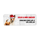 Étiquette Christmas Basenji Dog Adresse de vacances (Devant)
