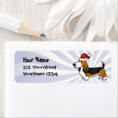 Étiquette Christmas Basset Hound (En situation)