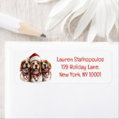 Étiquette Christmas Beagle Dogs (En situation)