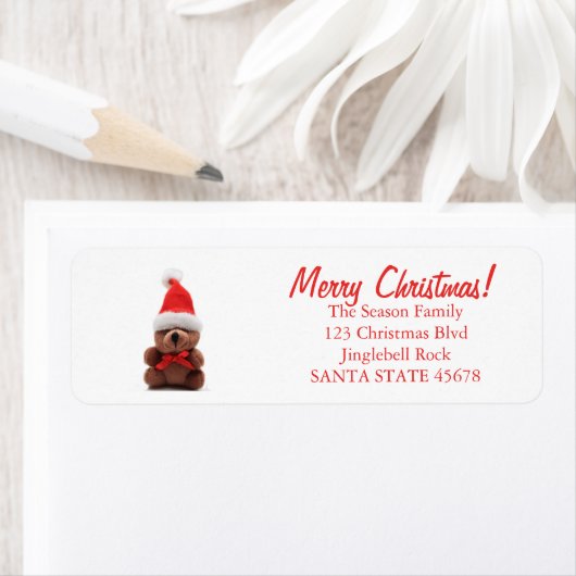 Étiquette Christmas bear (En situation)