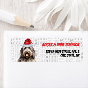 Étiquette Christmas Bergamasco Dog Adresse de vacances
