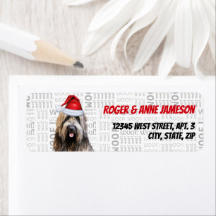 Étiquette Christmas Briard Shepherd Dog Adresse de vacances