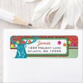 Étiquette Christmas Buck Deer Zig Zag Motif Retour Adresse (En situation)