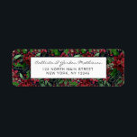 Étiquette Christmas Burgundy Poinsettia Flowers Watercolor<br><div class="desc">Ce motif magnifique et artistique est parfait pour les fêtes de Noël. Il présente des poinsettias d'aquarelle peintes à la main, des fleurs, des feuilles de lierre et des motifs de baies de couleur rouge bordeaux, rouge vif, vert de forêt et faux or, sur un arrière - plan bleu marine...</div>