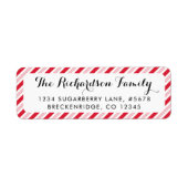Étiquette Christmas Candy Cane Red Stripes Pattern Holiday (Devant)