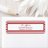 Étiquette Christmas Candy Cane Stripes Return Address Label (En situation)