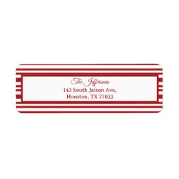 Étiquette Christmas Candy Cane Stripes Return Address Label