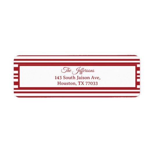 Étiquette Christmas Candy Cane Stripes Return Address Label (Devant)