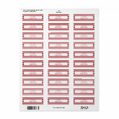 Étiquette Christmas Candy Cane Stripes Return Address Label (Feuille entière)