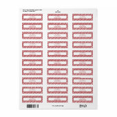 Étiquette Christmas Candy Cane Stripes Return Address Label (Feuille entière)