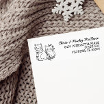 Étiquette Christmas Cats Adresse de retour<br><div class="desc">Christmas Cats Return Adresse label comprend deux chattes jolies et festives,  prêtes pour les vacances! Cartes de correspondance disponibles dans ma boutique !</div>
