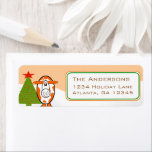 Étiquette Christmas Cow Dairy Farm Adresse de retour<br><div class="desc">Noël chez Dairy Farm Designs par Sandra Mack</div>