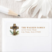 Étiquette Christmas Cross Return Address Labels (En situation)