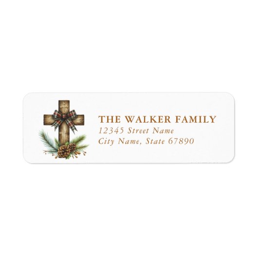 Étiquette Christmas Cross Return Address Labels (Devant)