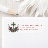 Étiquette Christmas Cross Return Address Labels (En situation)
