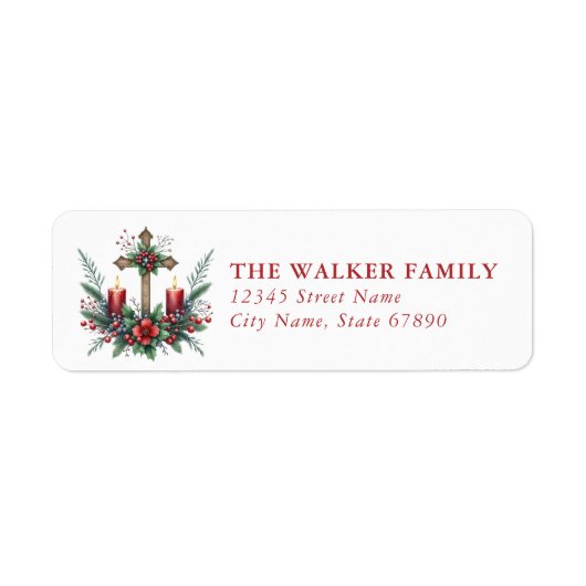 Étiquette Christmas Cross Return Address Labels (Devant)