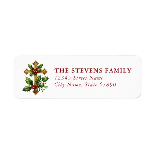 Étiquette Christmas Cross Return Address Labels (Devant)