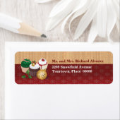 Étiquette Christmas Cupcakes Adresse de retour (En situation)