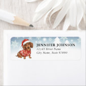 Étiquette Christmas Dachshund Return Address Labels (En situation)